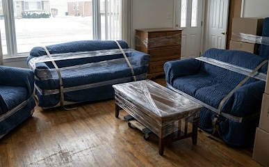 couches wrapped — Roscos Moving LLC